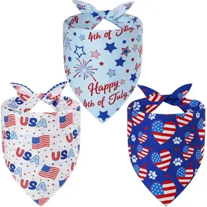 Agroon 3-pack reversible patriotic dog bandanas with six different patterns