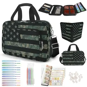 IBOVODI American Flag Camo Bible Cover with kit, showing camouflage pattern and included study supplies