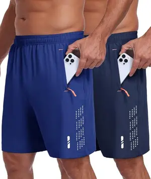 RBYEKP athletic shorts with reflective strip for CrossFit