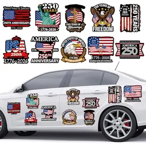 Set of 10 1776-2026 patriotic eagle magnetic stickers for car, fridge, or locker