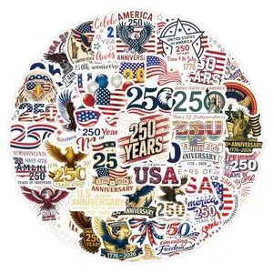 Assorted 112 patriotic stickers with American flag, eagle, Liberty Bell designs