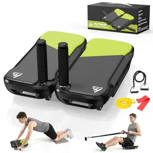 Hlthair multi-directional ab trainer with sliding boards and 8 wheels