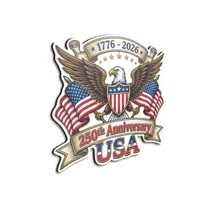 Single 5-inch 1776-2026 magnet with bald eagle and American flag design