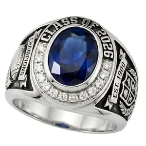 QHQPQ class ring for men in 925 sterling silver with personalized graduation year 2026