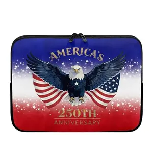 TSOVTHRID neoprene laptop sleeve with Eagle Flag USA design