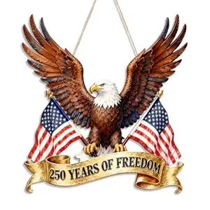 KOYILTD 250th anniversary wooden eagle wreath door hanger
