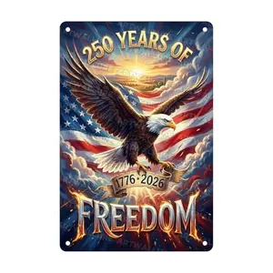 250 Years of Freedom 1776-2026 vintage tin sign 8x12