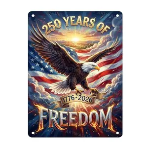 Patriotic tin sign celebrating 250 years of American freedom