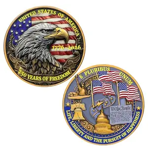 USA 250th Anniversary Commemorative Coin 1776-2026 Double-Sided High Relief Metal Patriotic Collectible