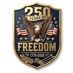250th Anniversary USA Shield Stickers with 3D eagle and flag design