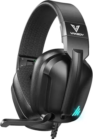 Vakedy wired gaming headset in black with RGB lighting
