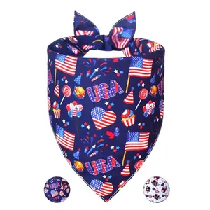 WoffBow reversible USA flag dog bandana on a medium dog
