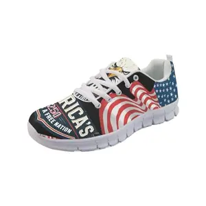 Forchrinse 1776-2026 lace-up walking sneakers with American flag print and stretchy material