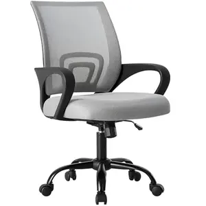 OLIXIS grey mesh office chair with lumbar support