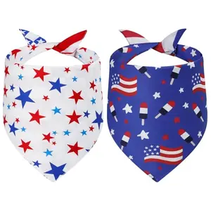 Gofshy reversible patriotic dog bandanas on a dog