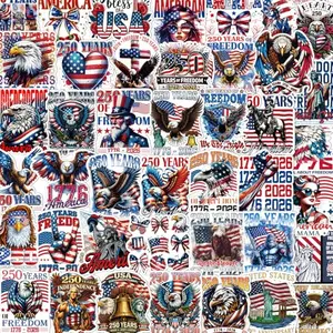 Vemfare waterproof vinyl patriotic stickers with 250th anniversary designs