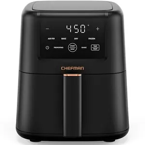 Chefman TurboFry 3.5 QT Air Fryer in matte black with digital display