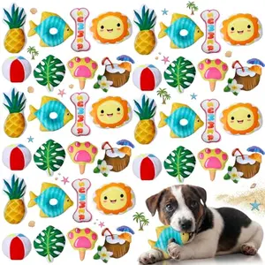 Soulchen 40 piece summer-themed plush squeaky dog toy set