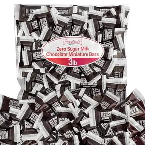 Bag of individually wrapped zero sugar milk chocolate mini bars