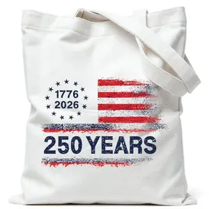 HooAMI canvas tote bag with 1776-2026 design