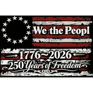 BUNLVDI 250 Anniversary flag with We The People 1776 design in 3x5 foot size, double-sided polyester