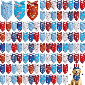 Shyyween 100 pack patriotic dog bandanas