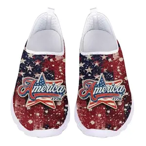 INSTANTARTS America 1776 star walking shoes with red white blue design and slip-on style