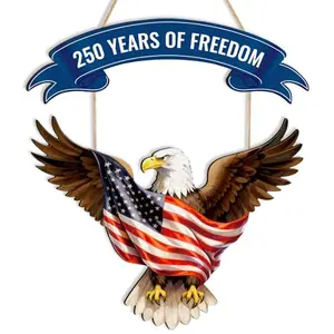 YGEINIT 250th anniversary eagle wooden door sign with antique bronze finish
