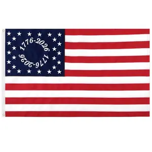 Tudomro 250th anniversary American flag 4x6 feet embroidered