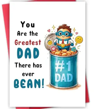 LiuuLi cute bean pun Father's Day card