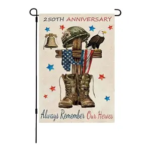 Generic 250th anniversary USA garden flag 12x18 inch double-sided patriotic flag on mailbox post