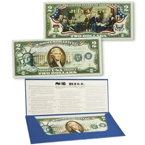 250th Anniversary Commemorative Two Dollar Bill Replica with Semiquincentennial Design