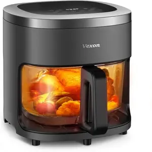 Vexon 4.5QT Air Fryer with visible glass pot and touch screen