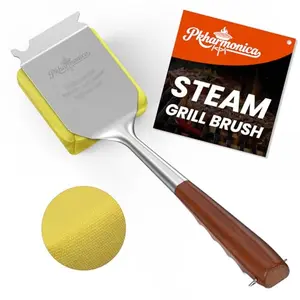 PKharmonica rosewood handle steam grill brush being soaked in water