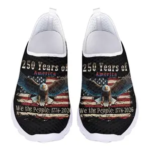 Guosanchn 1776-2026 slip on sneakers with American flag design and cushioned insole