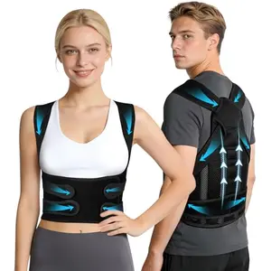 BEVSHP Back Brace Posture Corrector for Women and Men, ultra-thin, black, no armpit chafing